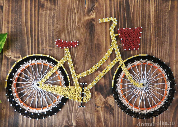 Милое панно в форме яркого велосипеда
