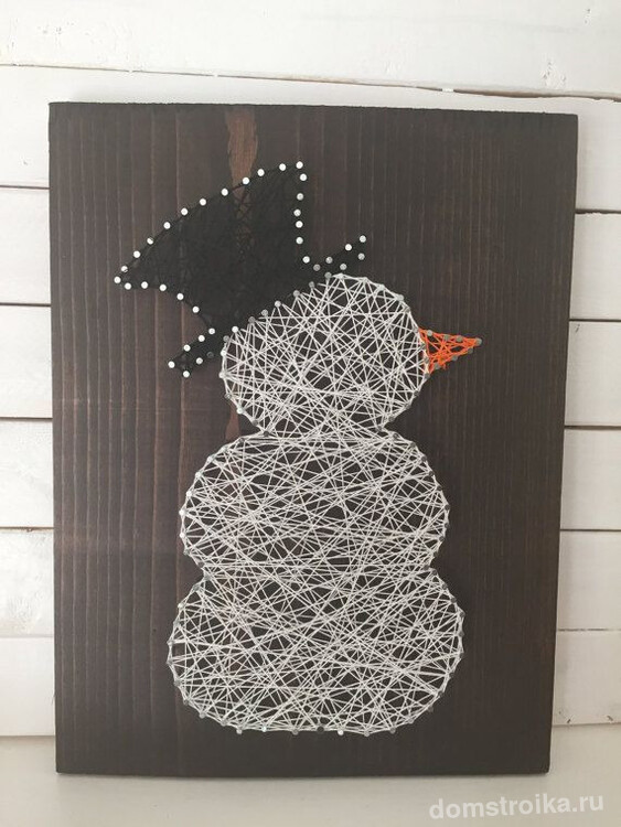 Предложите ребенку создать панно с изображением снеговика и зимнее настроение будет обеспечено