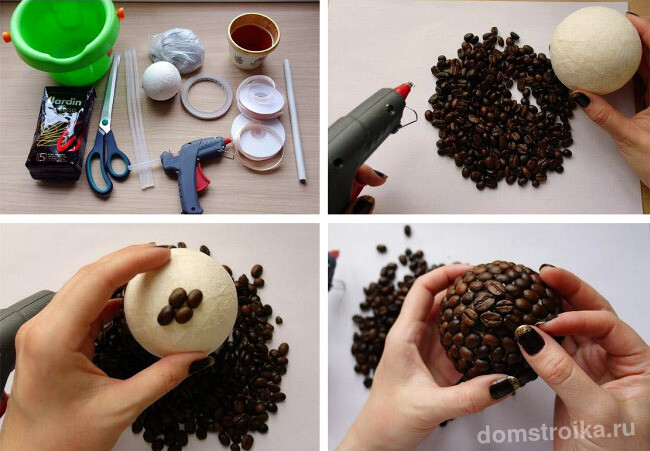 Пошаговая инструкция: как сделать крону для кофейного топиария