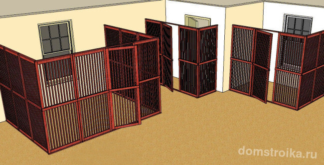 Если вы собираетесь сделать вольер для собаки своими руками, оцените, какой из вариантов возведения стен наилучший для вашего участка: с тремя стенами и независимым входом, угловой с двумя стенами и независимым входом, или с двумя стенами и входом из дома