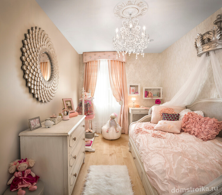 Кремово-розовая комната маленькой принцессы