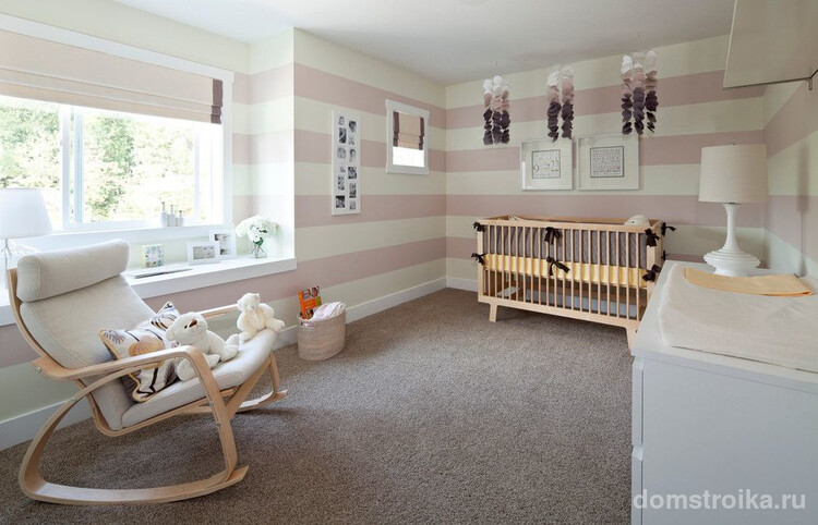 Цвет авйори в сочетании с розовым пудровым - гармоничная палитра для детской комнаты