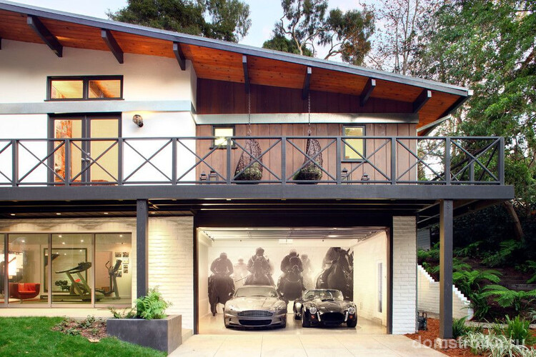 3Д изображение в дизайне гаража загородного дома