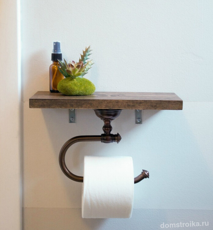 Универсальный держатель для туалетной бумаги и одновременно небольшая полочка