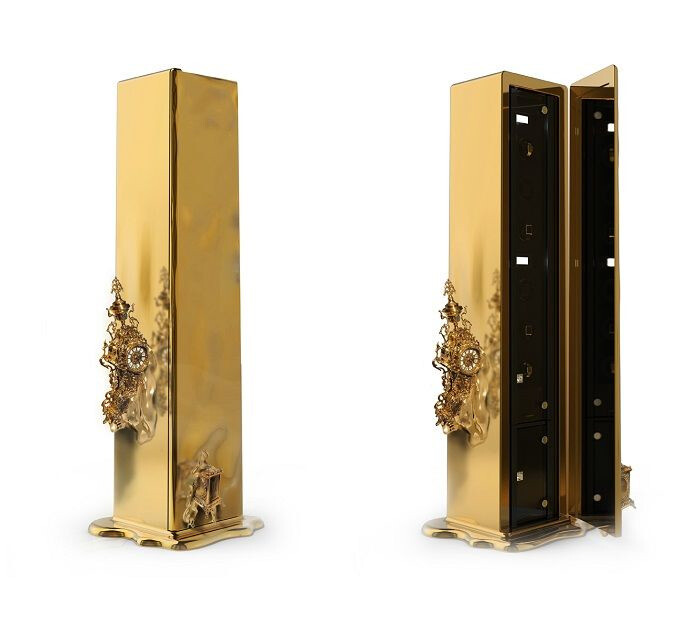 Изысканный сейф с золотым покрытием станет украшением комнаты в стиле арт-деко