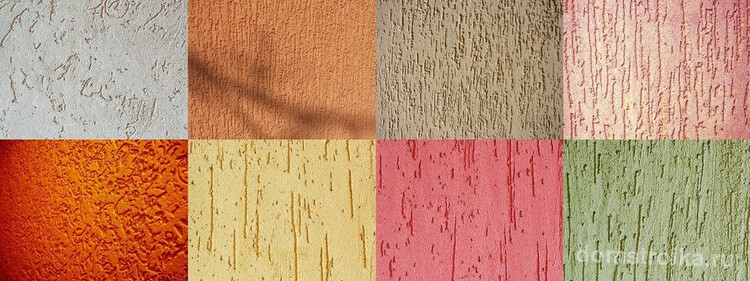 Разновидность цветовых и фактурных решений декоративной штукатурки "короед"