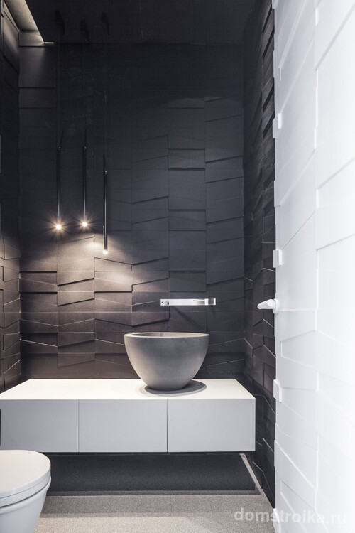 Отделка ванной комнаты 3D панелями