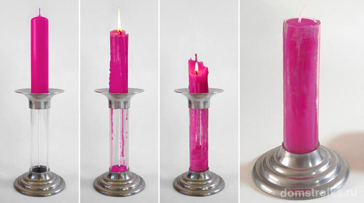Подсвечник. отливающий новую свечу из сгоревшей