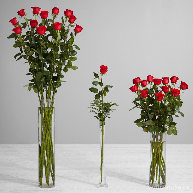 Аранжировщики цветов советуют выбирать вазу, которая составляет 40 - 60% от длинны букета