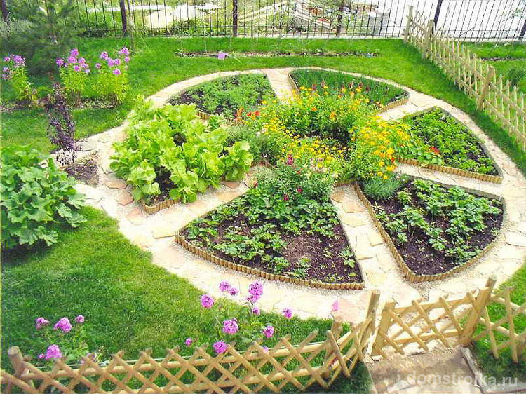 Грядки на даче: высокие, умные, ленивые. Французский огород - симметричные грядки правильной формы. В центре композиции - либо дополнительная грядка, либо садовый декор или скульптура