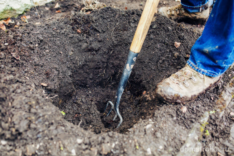 Копание ямы для посадки винограда