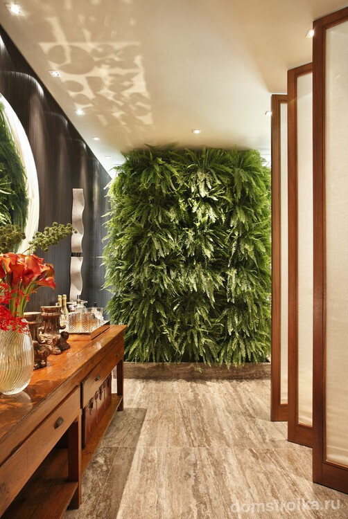 Вертикальное озеленение в ванной комнате