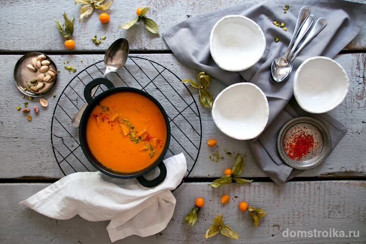 Крем - суп из овощного физиалиса