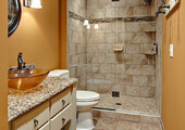 Стеклообои в ванной: дизайнерские особенности, преимущества и уход за ними